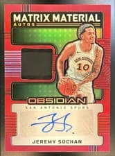 2024-25 Panini Obsidian Matrix Material Autos Jeremy Sochan #MM-JSS card