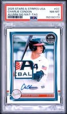2025 Panini Stars & Stripes USA Baseball Alumni Signature Materials Charlie Condon #USA-CC card
