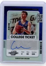 Christian Braun 2022 Panini Chronicles Draft Picks Contenders Optic College Ticket Autograph card