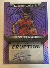 2024-25 Panini Obsidian Rookie Eruption Autographs Ja’Kobe Walter #REA-WUB card