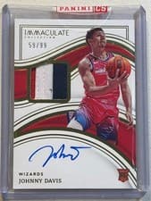 Johnny Davis 2022 Panini Immaculate card