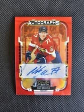 2025-26 O-Pee-Chee Platinum Red Rainbow Autos Niko Mikkola #RA-NM card