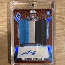 Tetairoa McMillan 2025 Panini Phoenix Rookie Patch Autograph card