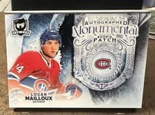 2024-25 Upper Deck The Cup Autographed Monumental Rookie Patch Booklets Logan Mailloux #AMRP-LM card