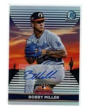 Bobby Miller 2022 Bowman Chrome 2021 AFL Fall Stars card