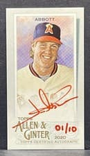Jim Abbott 2020 Topps Allen & Ginter Mini Autographs card