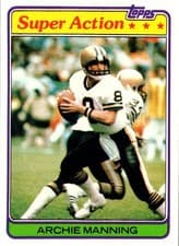 Archie Manning 1981 Topps card