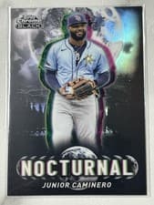 Junior Caminero 2025 Topps Chrome Black Nocturnal card