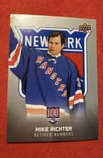 2025-26 Upper Deck New York Rangers Centennial Retired Numbers Mike Richter #111 card