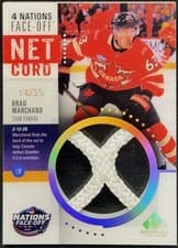 2025-26 SP Game Used 2025 4 Nations Face-Off Net Cord Relics Brad Marchand #4NN-BM card
