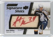 2024-25 Upper Deck Engrained Icons Signature Shots Manufactured Stick Relics Scott Walker #SS-SW card