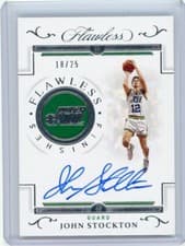 John Stockton 2020 Panini Flawless Finishes Autograph card