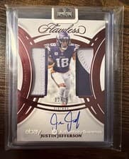 2025 Panini Flawless Dual Patch Autographs Justin Jefferson #15 card