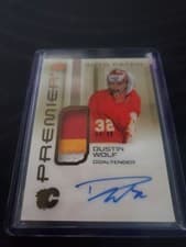 2024-25 Upper Deck Premier Acetate Auto Patch Dustin Wolf #AV-DW card