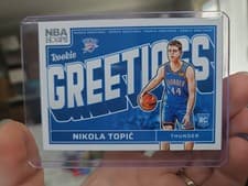 2024-25 Hoops Rookie Greetings Nikola Topic #20 card