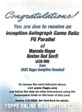 2025 Topps Inception Inception Autograph Game Relics Marcelo Mayer #IAGR-MM card