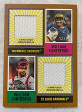 2025 Topps Heritage Dual Player MLB Collection Relics William Contreras / Willson Contreras #DPMCR-CC card