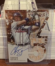 2026 Topps 75 Years of Topps Die-Cut Autographs Chipper Jones #75YA-CJ card