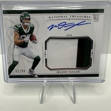 2025 Panini National Treasures Crossover Rookie Patch Autographs Mason Taylor #29 card