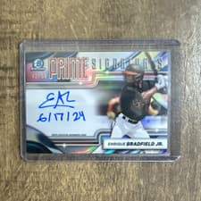 Enrique Bradfield Jr. 2024 Bowman Chrome Prime Chrome Signatures card