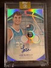2025-26 Topps 3 Rookie 3 Patch Autographs Vertical Liam McNeeley #RPV-LM card