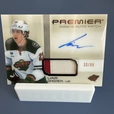 2024-25 Upper Deck Premier Acetate Auto Patch Horizontal Rookies Liam Ohgren #HR-LO card