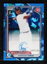 2024 Bowman Chrome Sapphire Edition Chrome Sapphire Prospect Autographs Fernando Cruz #CSPA-FC card