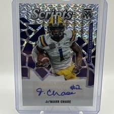 Ja'Marr Chase 2021 Panini Mosaic Draft Picks Scripts card