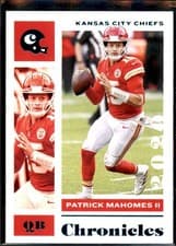 Patrick Mahomes II 2020 Panini Chronicles card