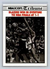 Blazers Win In Overtime Tie NBA Finals At 1-1 1990-91 Hoops Base Set card