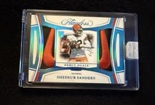 Shedeur Sanders 2025 Panini Flawless Rookie Dual Patch Autographs card