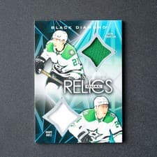 2024-25 Upper Deck Black Diamond Diamond Mine Dual Relics Jason Robertson/Roope Hintz #DMDR-RH card