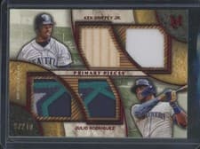 2025 Topps Museum Collection Dual Player Primary Pieces Quad Relics Ken Griffey Jr. #DPQR-GR card