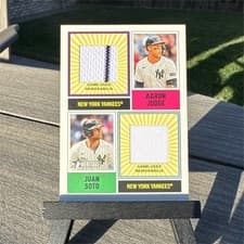 2025 Topps Heritage Dual Player MLB Collection Relics Juan Soto / Aaron Judge #DPMCR-JS card