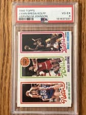 Jan van Breda Kolff / Julius Erving / Magic Johnson #139 / 162 / 174 1980 Topps card