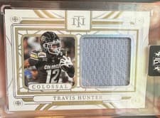 Travis Hunter 2025 Panini National Treasures Collegiate Combo Materials card