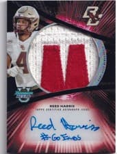 2025 Bowman University Best Prospect Jumbo Relic Autographs Refractor Reed Harris #JRA-RH card