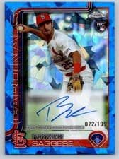 2025 Topps Chrome Sapphire Rookie Autographs Sapphire Thomas Saggese #RA-TSA card