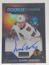 Lucas Carlsson 2021 O-Pee-Chee Platinum 2020 Update Rookie Autograph card
