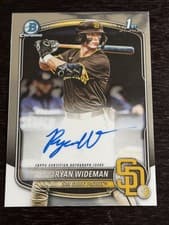 2025 Bowman Draft Chrome Prospect Autographs Ryan Wideman #CPA-RW card