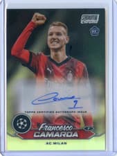 Francesco Camarda 2023 Topps Stadium Club Chrome UEFA Autograph card