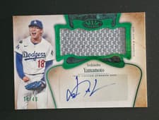 2026 Topps Tier One Autographed Tier One Jumbo Relics Yoshinobu Yamamoto #AT1JR-YY card