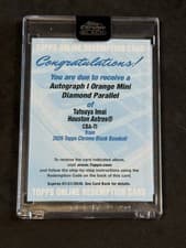 2026 Topps Chrome Black Autographs Tatsuya Imai #CBA-TI card