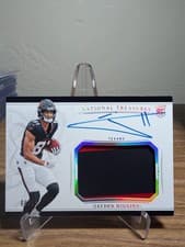 Jayden Higgins 2025 Panini National Treasures Crossover Rookie Patch Autographs card