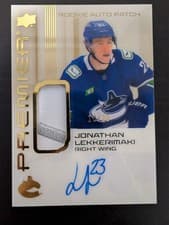 2024-25 Upper Deck Premier Acetate Auto Patch Rookies Jonathan Lekkerimaki #AR-LE card