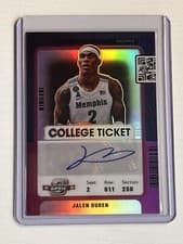 Jalen Duren 2022 Panini Chronicles Draft Picks Contenders Optic College Ticket Autograph card