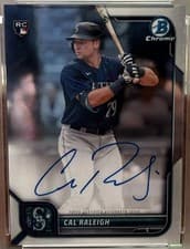 Cal Raleigh 2022 Bowman Chrome Rookie Autographs card