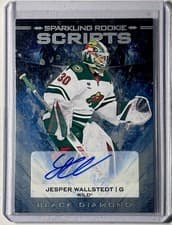 Jesper Wallstedt 2024-25 Upper Deck Black Diamond Sparkling Rookie Scripts card