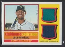 2025 Topps Heritage Clubhouse Collection Single Player Dual Relics Julio Rodríguez #CCSDR-JR card