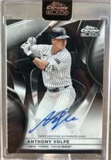 2025 Topps Chrome Black Autographs Anthony Volpe #CBA-AV card